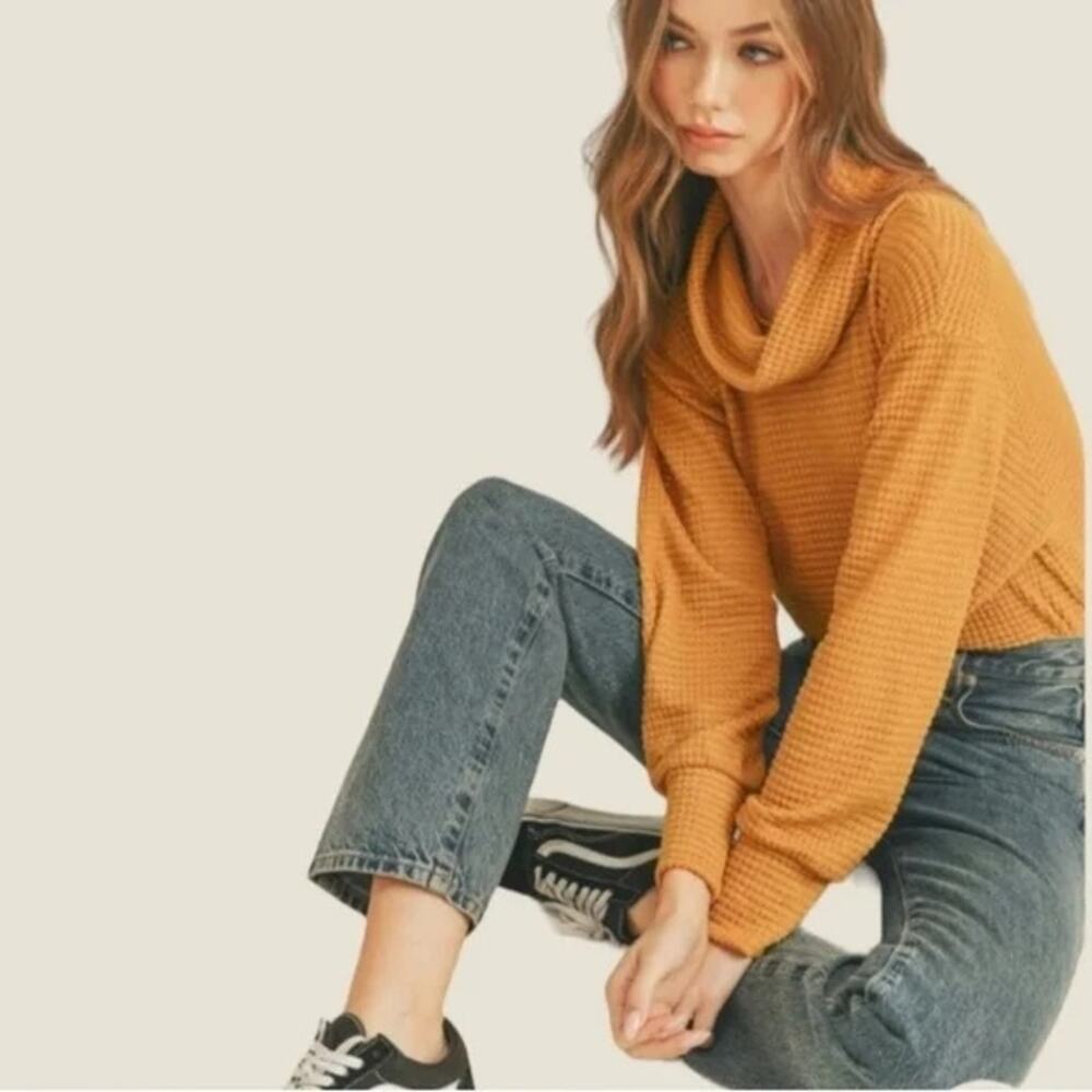 NWT Free People Small Juicy Long Sleeve Cowl Neck Surplice Back Canyon Moon